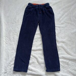 Mini‎ Boden Pants 9 Y Navy Blue Corduroy Jogger Pull On Drawstring Elastic Waist